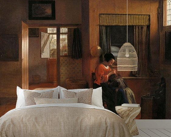 Voorbeeld van het werk in een kamer
