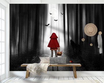 Rotkäppchen mit High Heels im dunklen Wald von Monika Jüngling