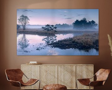 Twents landschap in mist van Yvonne Kruders