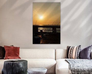 Zonsondergang: Relax op de pier in Nieuwpoort van Christophe Fruyt