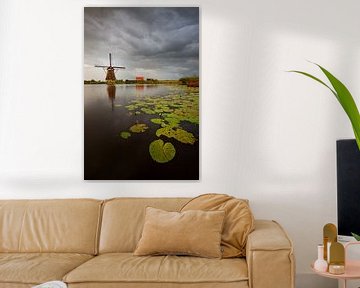 Schlechtes Wetter bei den Windmühlen in Kinderdijk von Halma Fotografie