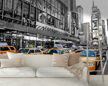 New York - Yellow Cab by Johnny van der Leelie