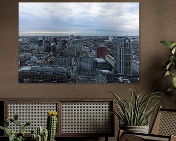 Het stadscentrum van Rotterdam tijdens schemering van MS Fotografie | Marc van der Stelt