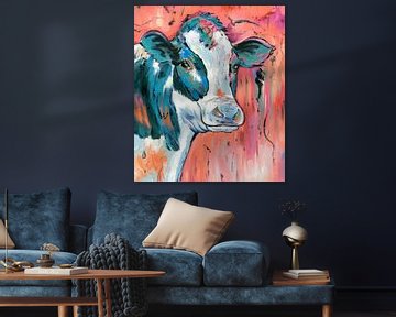 In the Moood - Cow Painting Calm Cow - Cow Art by Kunst Company