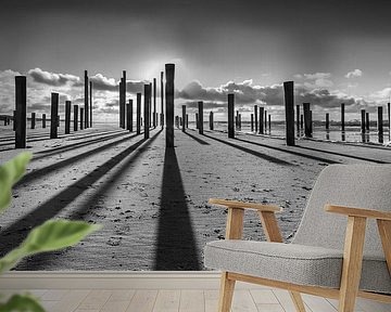 Palendorp Petten tijdens zonsondergang.