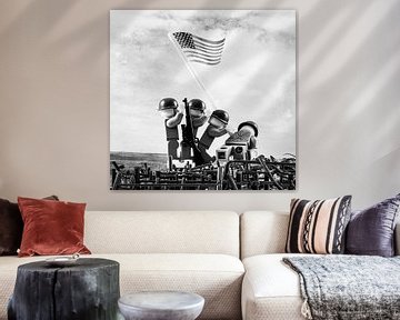Lego Iwo Jima placing flag