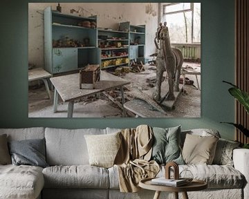 Abandoned toy in a school near Chernobyl. by Andreas Jansen