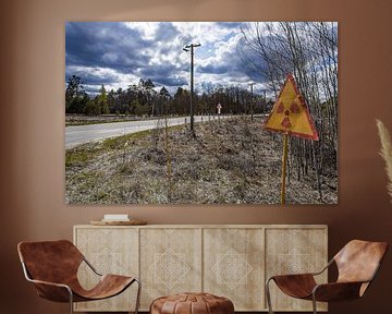 Warning sign near the Chernobyl Nuclear Powerplant von Andreas Jansen