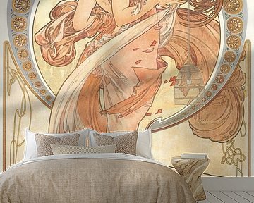 Kunst: Dans  - Art Nouveau Schilderij Mucha Jugendstil