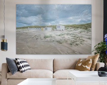 Strandhuisjes op strand Texel van LYSVIK PHOTOS