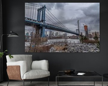 Manhattan Bridge van Rene Ladenius Digital Art