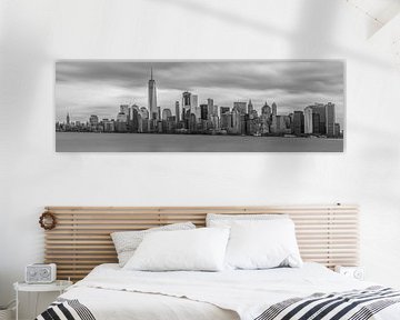 Panoramablick auf Manhattan, schwarz und weiß