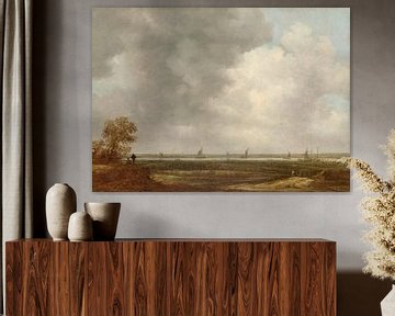 Vergezicht over de uiterwaarden van een rivier, Jan van Goyen