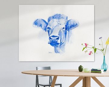 Portrait à l'aquarelle d'une vache