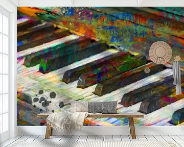 Piano toetsen abstract van Marion Tenbergen