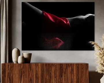 Red sensual - naakt vrouwen lichaam in zwart-wit  van Retinas Fotografie