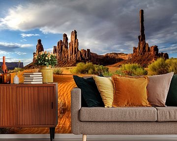 Totempaal in Monument Valley tijdens zonsopkomst - Amerika