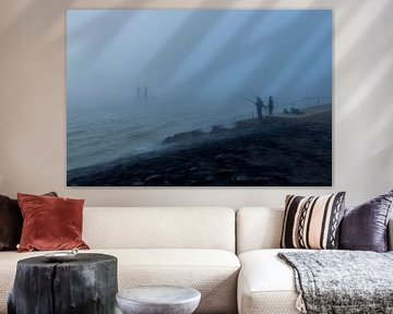 Fishermen in the fog. by Don Fonzarelli