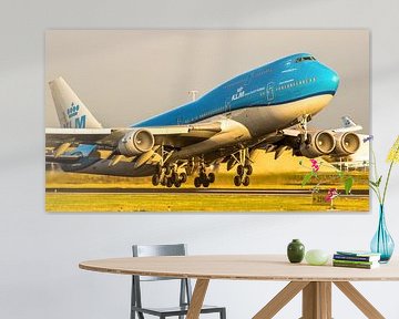 KLM Boeing 747 vertrekt geweldig zonlicht