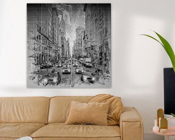 Graphic Art NEW YORK CITY Traffic | Monochrome by Melanie Viola