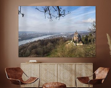 Schloss Drachenburg Siebengebirge und der Rhein Bonn Deutschland von Leoniek van der Vliet