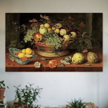 Still life of a basket of fruit, Balthasar van der Ast