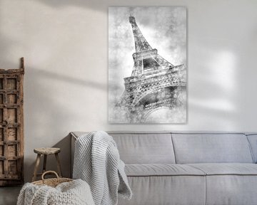 Eiffeltoren dromerige | zilver van Melanie Viola