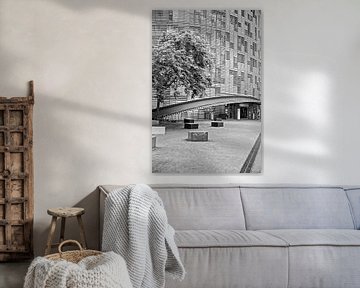 Architectuur Zwart wit Barcelona, architecture photograph building van Renata Jansen