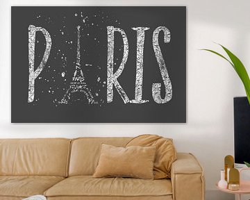 PARIS Typography | grey | silver splashes sur Melanie Viola