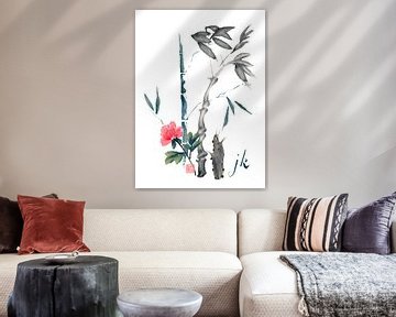 Bambus und Blüte van Jitka Krause