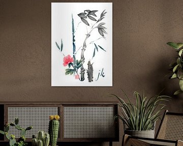 Bambus und Blüte von Jitka Krause