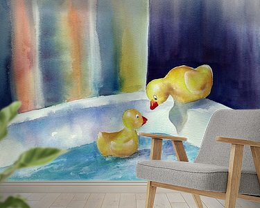 Voorbeeld van het werk in een kamer