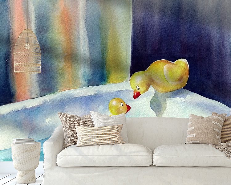 Voorbeeld van het werk in een kamer