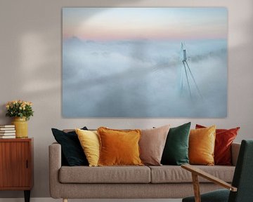 Erasmus Bridge in the fog by Ronne Vinkx