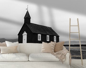 Zwarte kerk Búðakirkja  van Stephan van Krimpen
