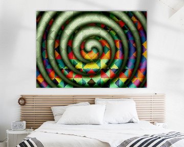 Mosaic spiral with green by Marion Tenbergen