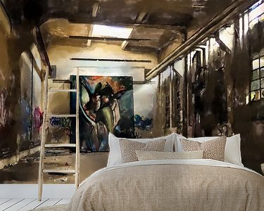 Voorbeeld van het werk in een kamer