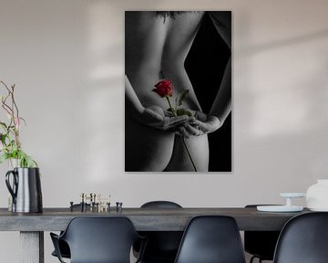 Naked woman with a rose
