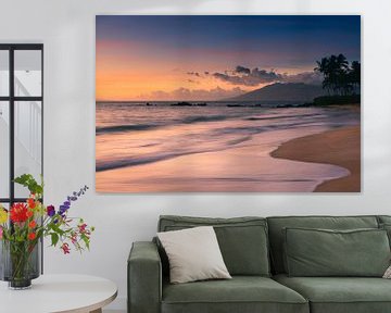 Zonsondergang Poolenalena Strand, Maui, Hawaii van Henk Meijer Photography