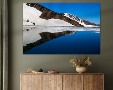 Snow Mountain Reflection van Cornelis (Cees) Cornelissen