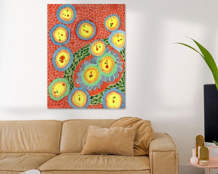 Voorbeeld van het werk in een kamer