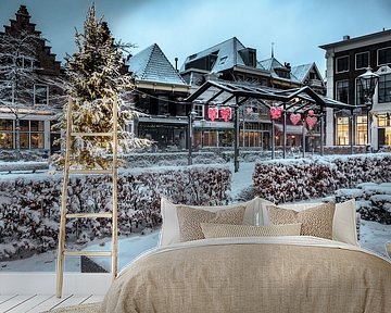 Christmas at the Nieuwe Markt in Zwolle with snow, lights and a Christmas tree by Sjoerd van der Wal Photography