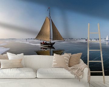 Ice sailing, Monnickendam, Noord-Holland,  Netherlands by Rene van der Meer