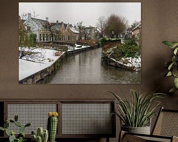 Winter in het Nederlandse dorp Drimmelen