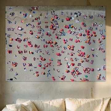 Sunbathers on Zandvoort beach on a hot summer day