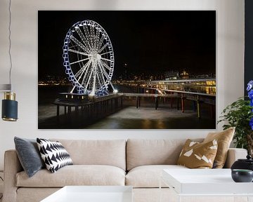 De Pier of Scheveningen with night light by Emile Kaihatu