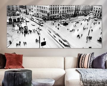 La place du Dam à Amsterdam : la photographie en noir et blanc sur Lucas Harmsen