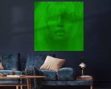 Brigitte Bardot - Neon Green - 24 Colours Game - I PAD Generation van Felix von Altersheim