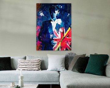 Motiv Porträt - David Bowie Union Jacks - The Duke Chic - Deep Blue von Felix von Altersheim