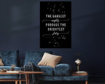 TEXT ART SILVER The darkest nights produce the brightest stars von Melanie Viola